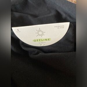 NWT Aerie Offline OG Super Flare Foldover Hi-Rise Leggings - Black